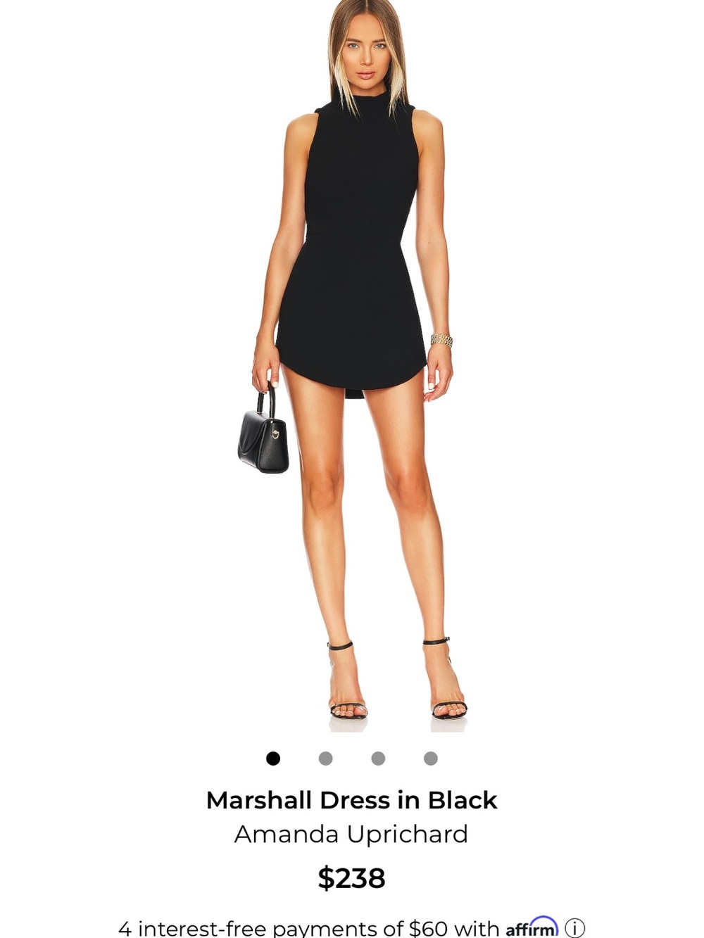 Amanda Uprichard Black Sleeveless Mini Dress